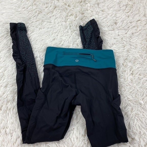 Lululemon Speed Tight IV *Lights Out Black / Forage Teal - Picture 5 of 7